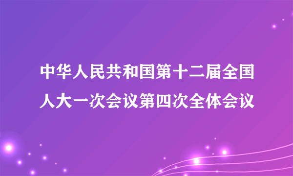 中华人民共和国第十二届全国人大一次会议第四次全体会议