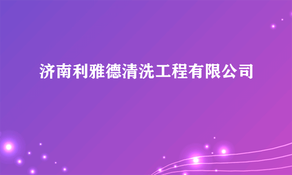 济南利雅德清洗工程有限公司