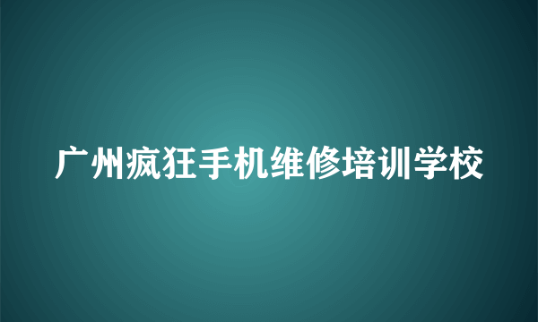 广州疯狂手机维修培训学校