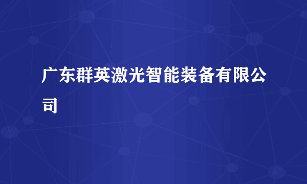 广东群英激光智能装备有限公司