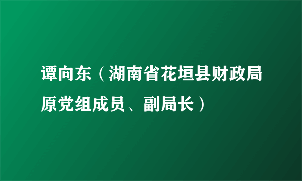 谭向东（湖南省花垣县财政局原党组成员、副局长）