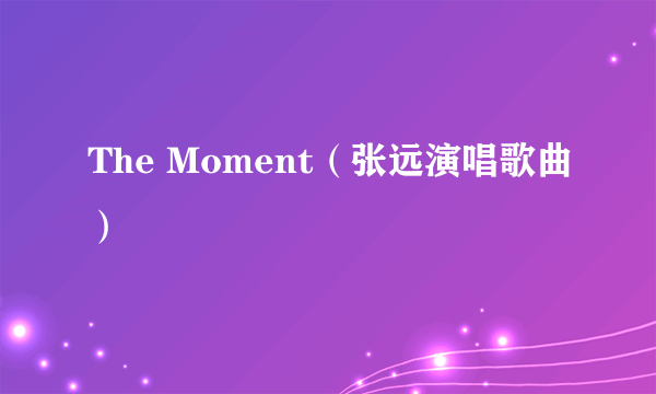 The Moment（张远演唱歌曲）