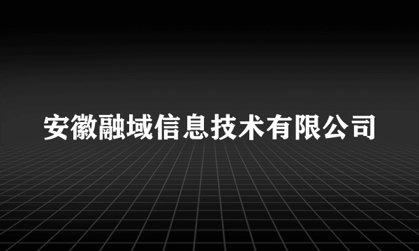 安徽融域信息技术有限公司