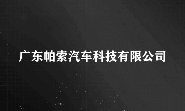 广东帕索汽车科技有限公司