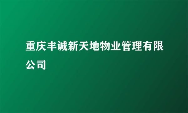 重庆丰诚新天地物业管理有限公司