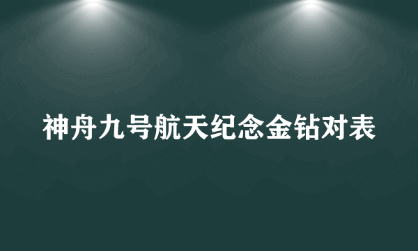 神舟九号航天纪念金钻对表