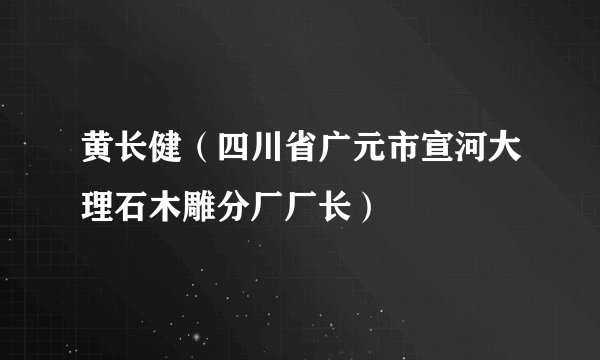 黄长健（四川省广元市宣河大理石木雕分厂厂长）