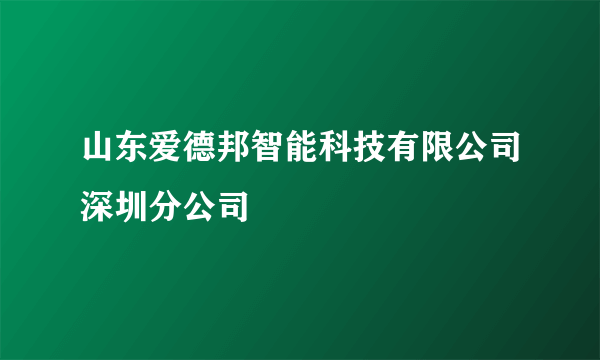 山东爱德邦智能科技有限公司深圳分公司