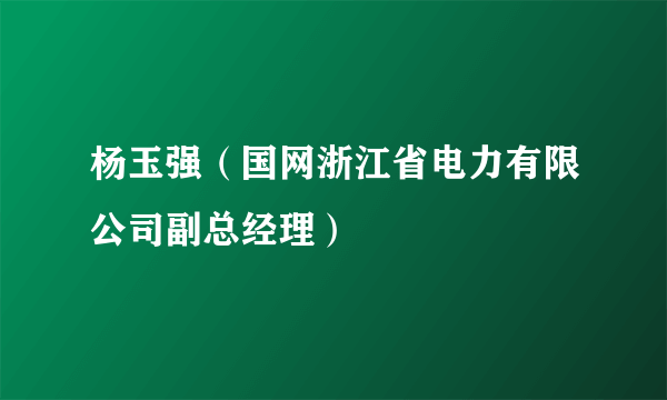 杨玉强（国网浙江省电力有限公司副总经理）