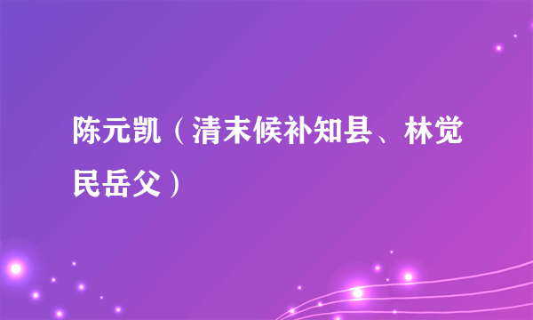 陈元凯（清末候补知县、林觉民岳父）