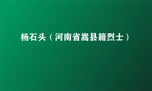 杨石头（河南省嵩县籍烈士）