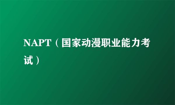 NAPT（国家动漫职业能力考试）