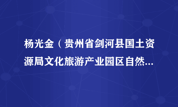 杨光金（贵州省剑河县国土资源局文化旅游产业园区自然资源分局局长）