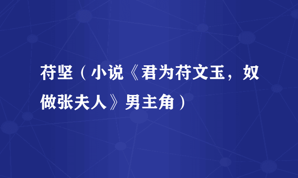 苻坚（小说《君为苻文玉，奴做张夫人》男主角）