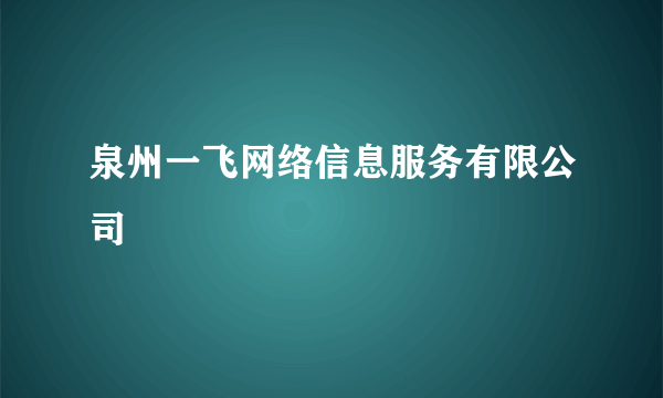 泉州一飞网络信息服务有限公司