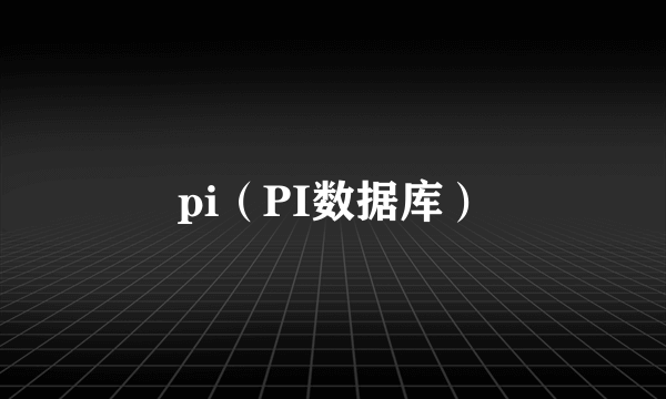 pi（PI数据库）