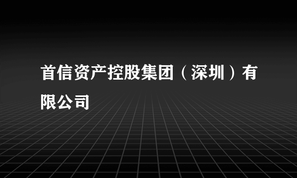 首信资产控股集团（深圳）有限公司