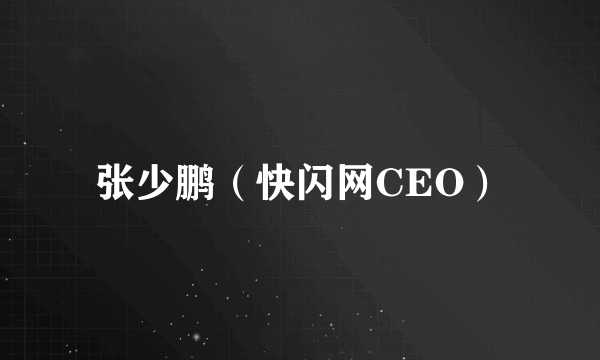 张少鹏（快闪网CEO）