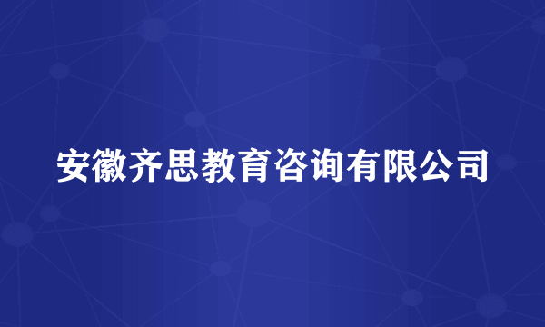 安徽齐思教育咨询有限公司