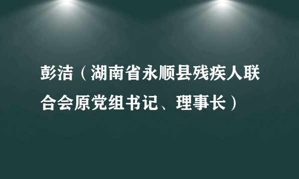 彭洁（湖南省永顺县残疾人联合会原党组书记、理事长）