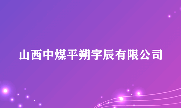 山西中煤平朔宇辰有限公司