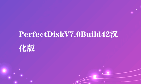 PerfectDiskV7.0Build42汉化版