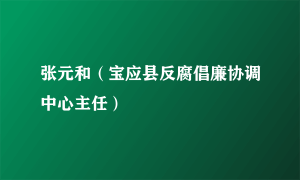 张元和（宝应县反腐倡廉协调中心主任）