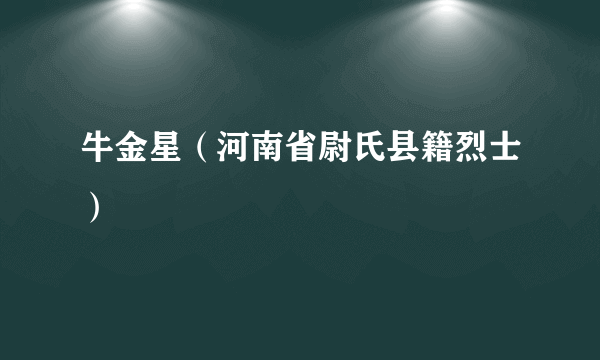 牛金星（河南省尉氏县籍烈士）