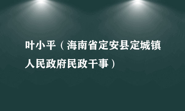 叶小平（海南省定安县定城镇人民政府民政干事）