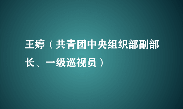 王婷（共青团中央组织部副部长、一级巡视员）