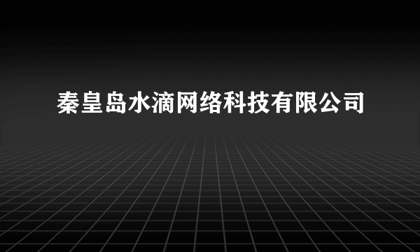 秦皇岛水滴网络科技有限公司