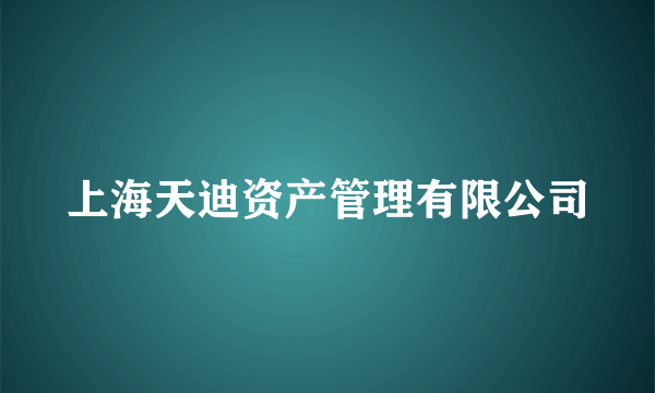 上海天迪资产管理有限公司