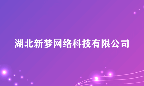 湖北新梦网络科技有限公司