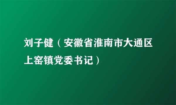 刘子健（安徽省淮南市大通区上窑镇党委书记）