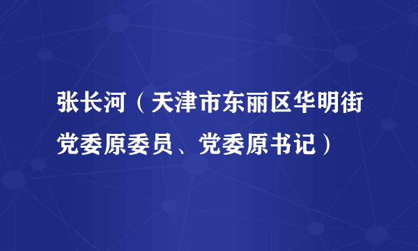 张长河（天津市东丽区华明街党委原委员、党委原书记）