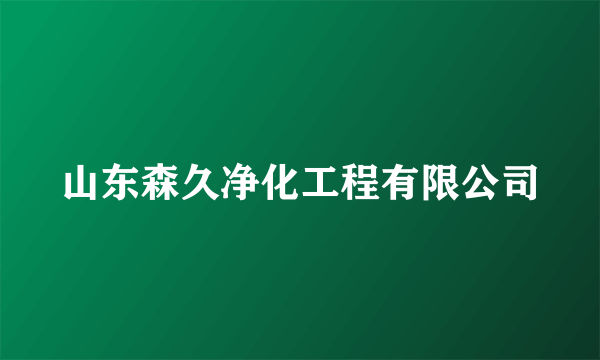 山东森久净化工程有限公司