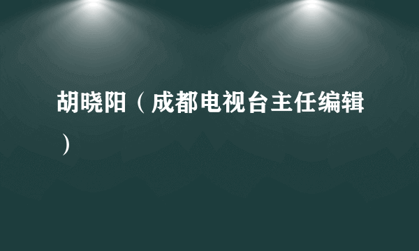 胡晓阳（成都电视台主任编辑）