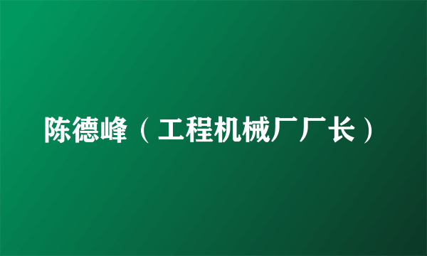 陈德峰（工程机械厂厂长）