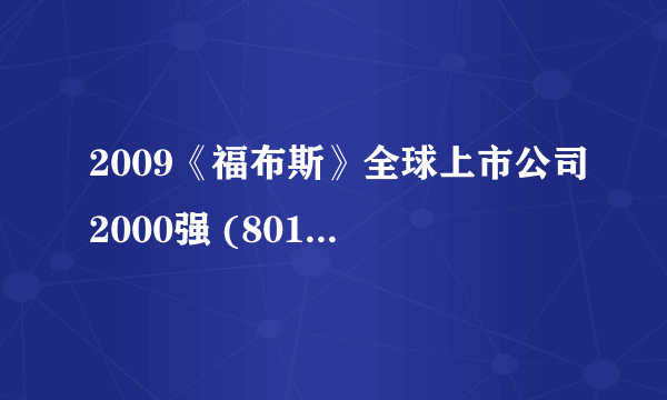 2009《福布斯》全球上市公司2000强 (801-900)