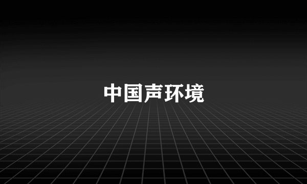 中国声环境