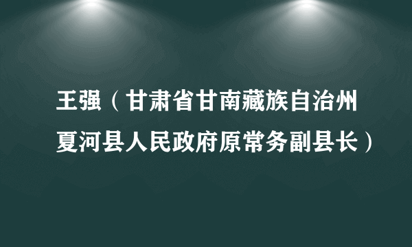 王强（甘肃省甘南藏族自治州夏河县人民政府原常务副县长）