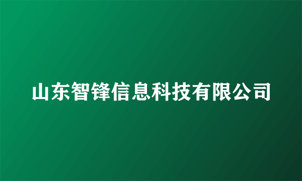 山东智锋信息科技有限公司