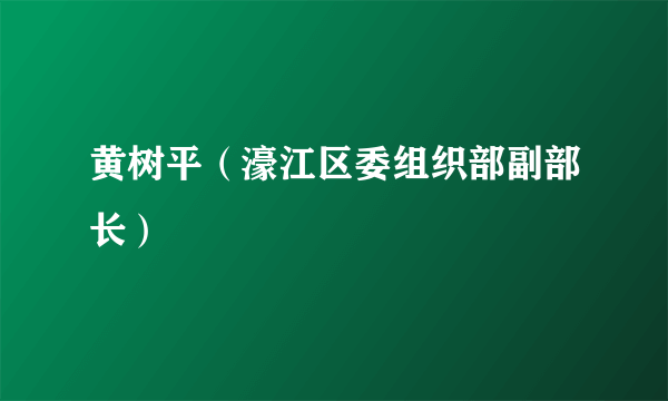 黄树平（濠江区委组织部副部长）