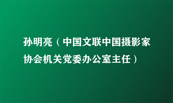 孙明亮（中国文联中国摄影家协会机关党委办公室主任）