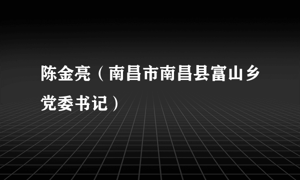 陈金亮（南昌市南昌县富山乡党委书记）