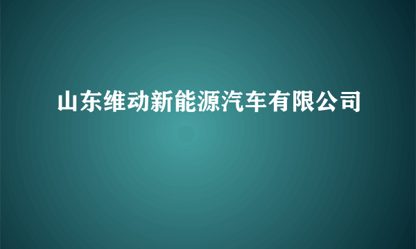 山东维动新能源汽车有限公司