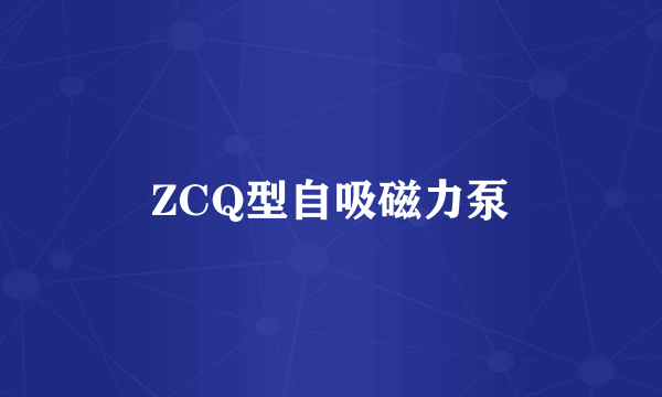 ZCQ型自吸磁力泵