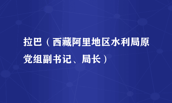 拉巴（西藏阿里地区水利局原党组副书记、局长）