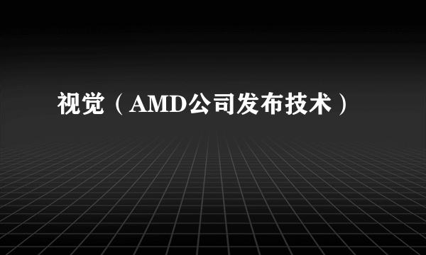 视觉（AMD公司发布技术）