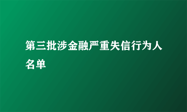 第三批涉金融严重失信行为人名单